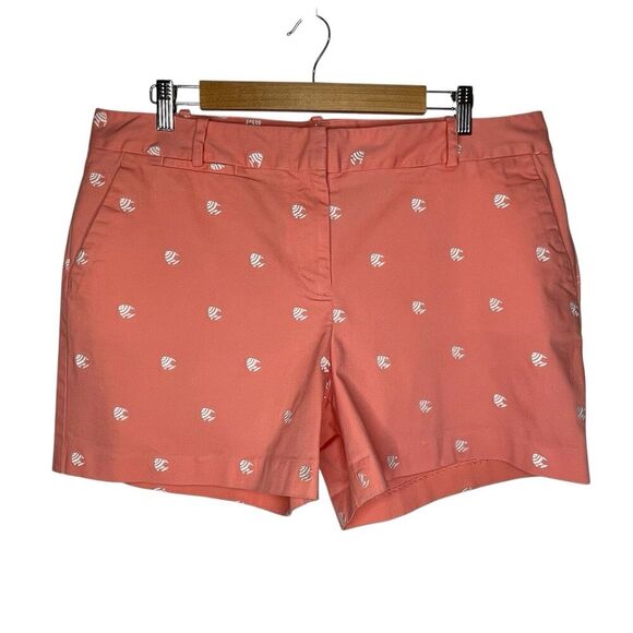 Talbots Women Cotton Spandex Shorts ResortWear VacationBeach Embroidered Fish 14 - Picture 1 of 11